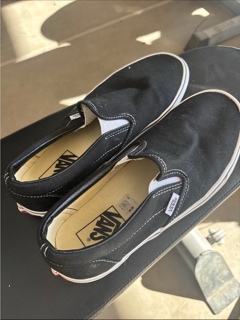 Vans Black Canvas Slip-On Loafers